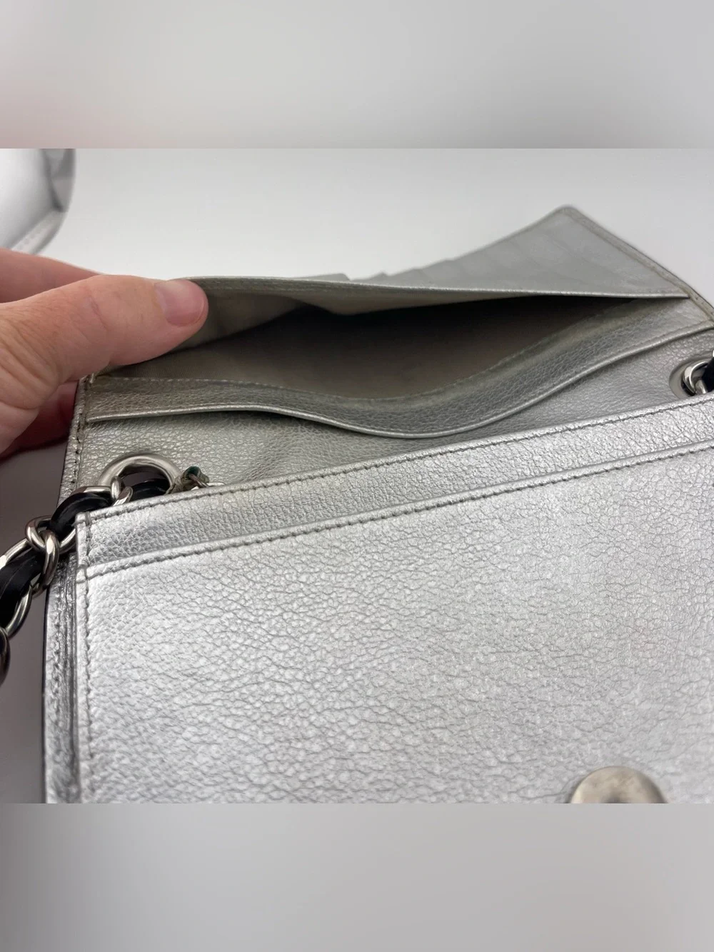 Vintage CHANEL Black Leather Wallet on Chain from 2009-2010. - Picture 10 of 16